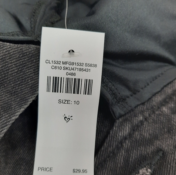 NWT Justice Denim Raw Hem Leopard Print‎ Black Jean Skirt Size 10 Girls - Picture 9 of 11